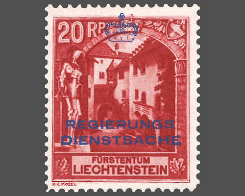 Definitive stamps 1930 with coloured imp