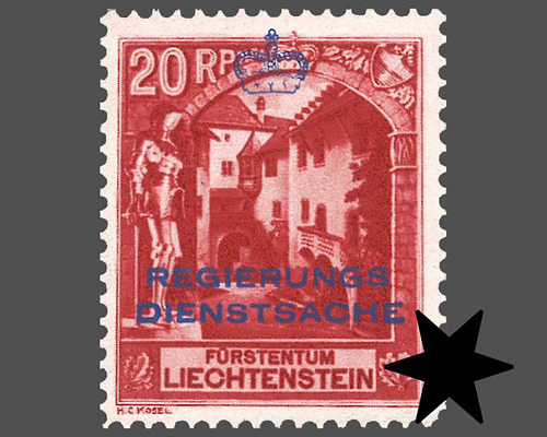 Definitive stamps 1930 with coloured imp