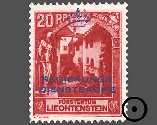 Definitive stamps 1930 with coloured imp
