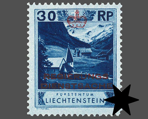 Definitive stamps 1930 with coloured imp