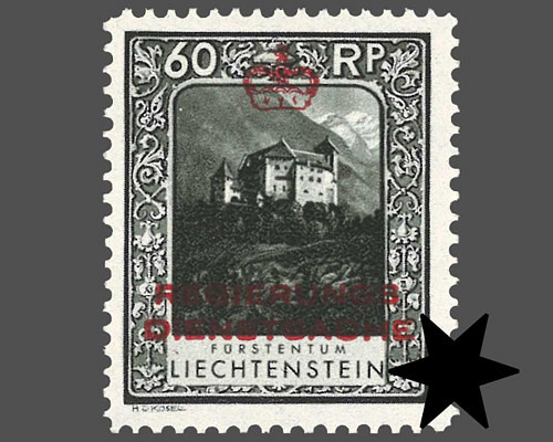 Definitive stamps 1930 with coloured imp