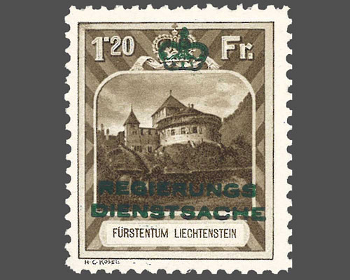 Definitive stamps 1930 with coloured imp