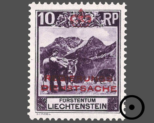 Definitive stamps 1930 with coloured imp