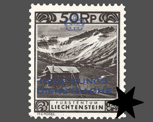 Definitive stamps 1930 with coloured imp