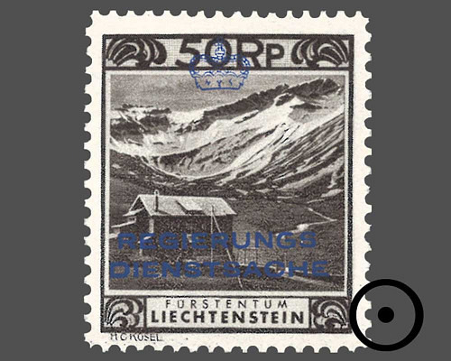 Definitive stamps 1930 with coloured imp