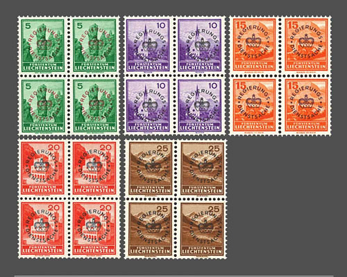 Definitive stamps 1934/1935 with circula