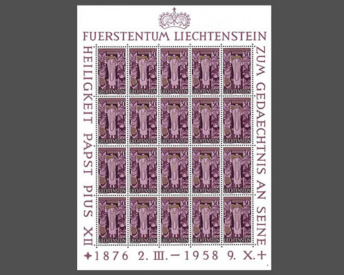 Mourning stamp for Pope Pius Xll.