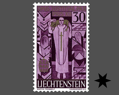 Mourning stamp for Pope Pius Xll.