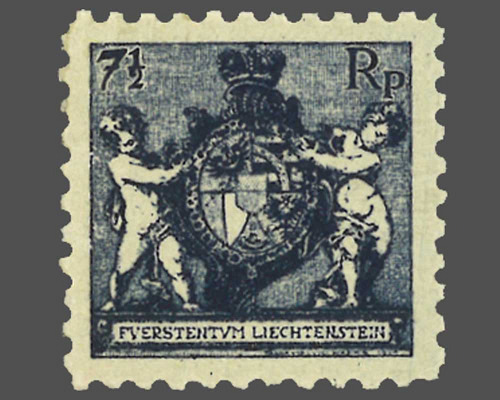 Wappen mit Putten / Zähnung L 12œ