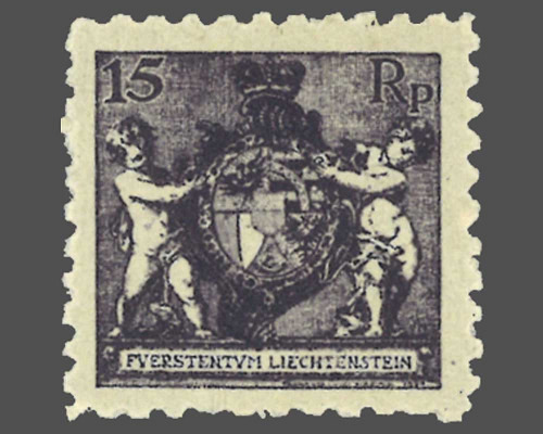 Coat-of-arms with putti / perforation L