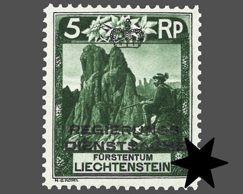 Definitive stamps 1930 with coloured imp