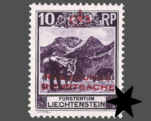 Definitive stamps 1930 with coloured imp