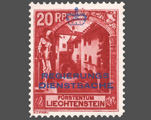 Definitive stamps 1930 with coloured imp