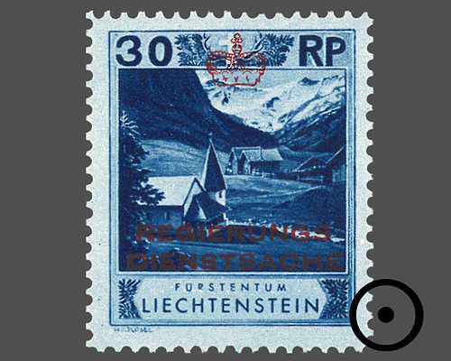 Freimarken 1930 mit farbigem Aufdruck "R