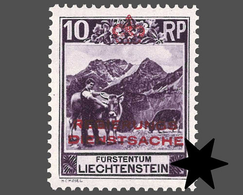 Definitive stamps 1930 with coloured imp