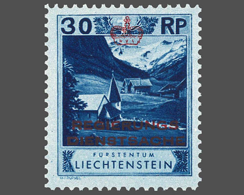 Definitive stamps 1930 with coloured imp