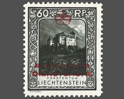 Definitive stamps 1930 with coloured imp