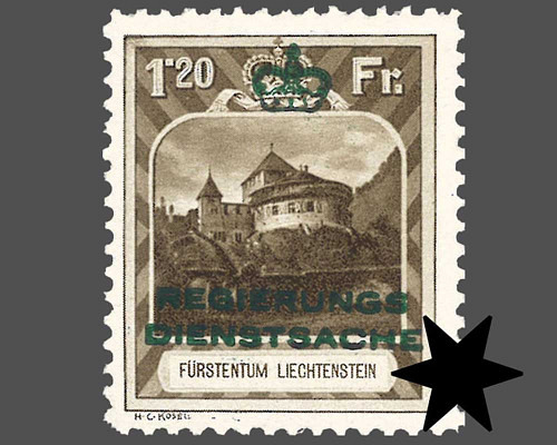 Definitive stamps 1930 with coloured imp