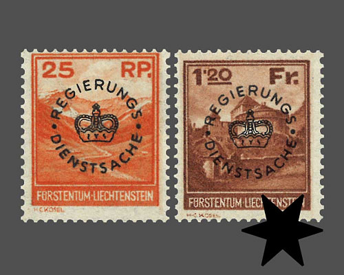 Timbres-poste courants 1933 avec surchar