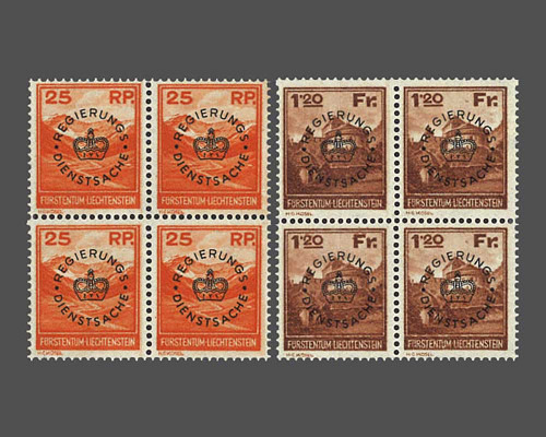 Timbres-poste courants 1933 avec surchar