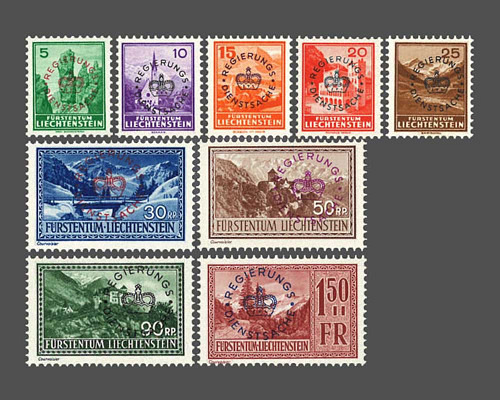 Timbres-poste courants 1934/1935 avec su