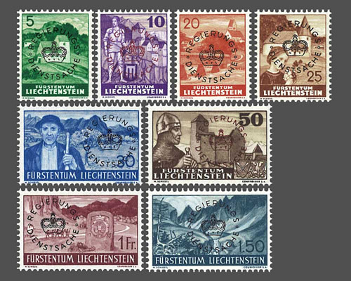Timbres-poste courants 1937/1938 avec su