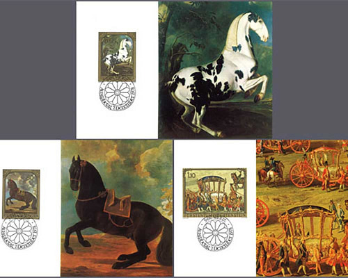 Paintings - Golden coach, Pferde