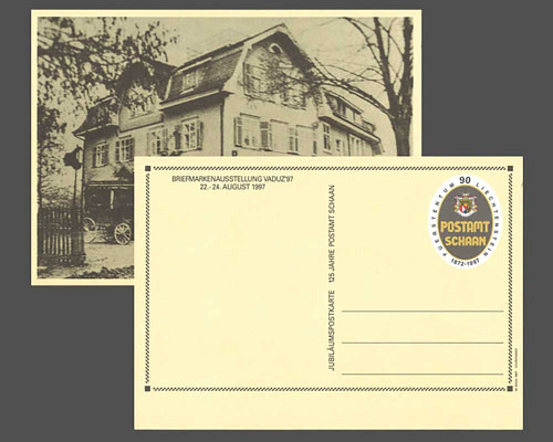 Reply coupon: Old postal sign of Schaan