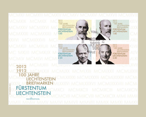 100 ans de timbres au Liechtenstein