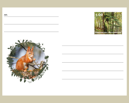 Postkarte: Wildtiere in Liechtenstein