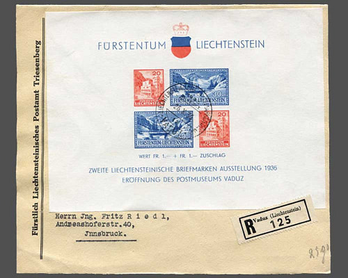 Mi.Nr. Block 2, Block 1936 auf R-Postamt