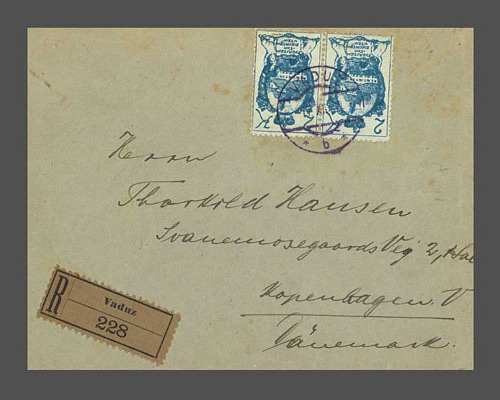 Mi. 36, 2 Kronen 1920 im waagrechten Paa