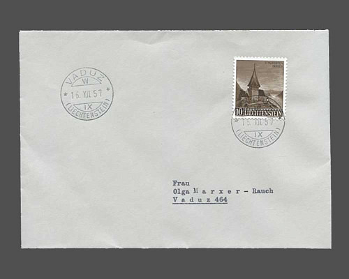 Weihnachten 1957 auf 3 Briefen mit Erstt