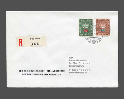 Mi.Nr. 48 + 55, 30 Rp. und 1.20 Fr. auf