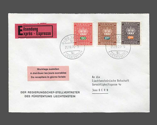 Mi.Nr. 47, 55 + 56, 20 Rp., 1.20 Fr. und