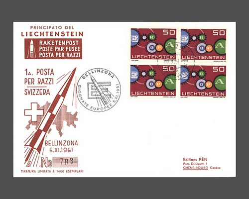 Special Cover - Rocket documents Bellinz