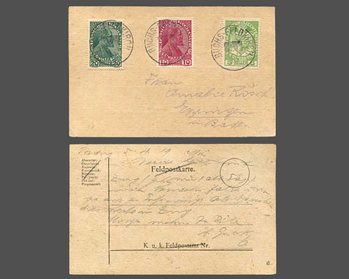 LBK Nr. 5 a, Bickel-Karte mit Mi. 5,6 +